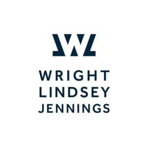 Dark blue logo on a white background featuring stylized overlapping W and L shapes above the text WRIGHT LINDSEY JENNINGS in uppercase letters.